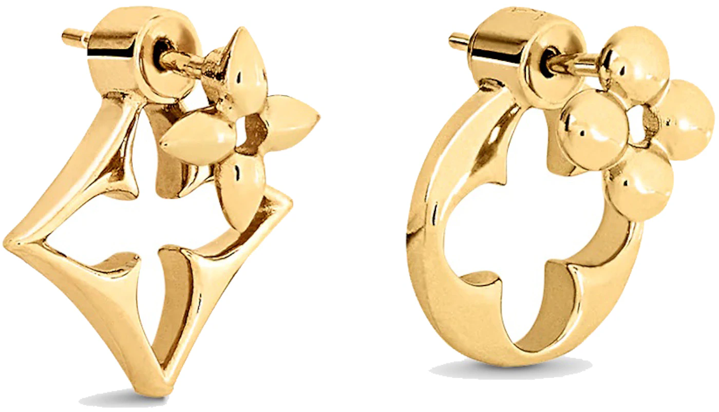 Louis Vuitton Loulougram Earrings Golden Metal