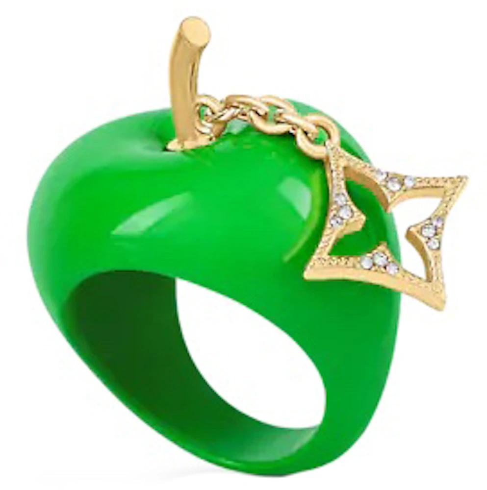 Louis Vuitton LV Fruits Apple Ring Medium Green in Enamel/Metal - US