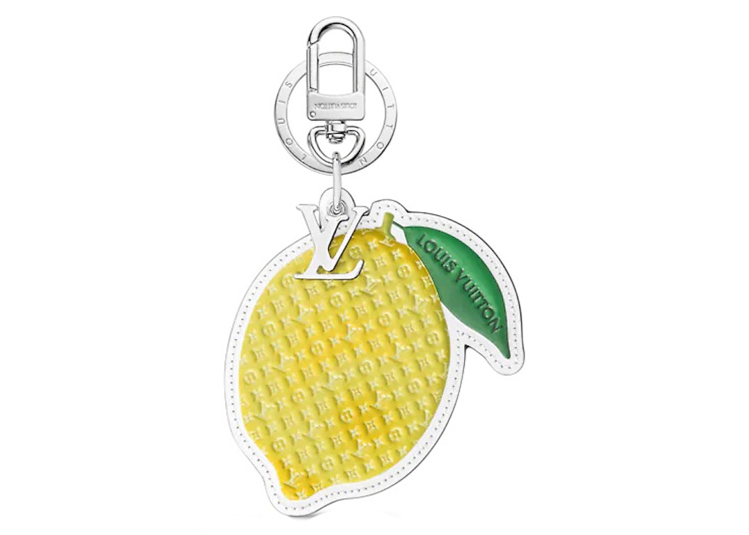 Pre-owned Louis Vuitton Lv Fruits Lemon Bag Charm And Key Holder Yellow