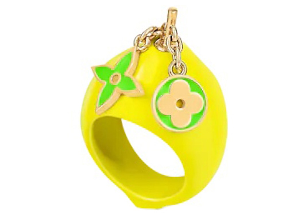 Louis Vuitton LV Fruits Lemon Ring Medium Yellow/Green in Enamel
