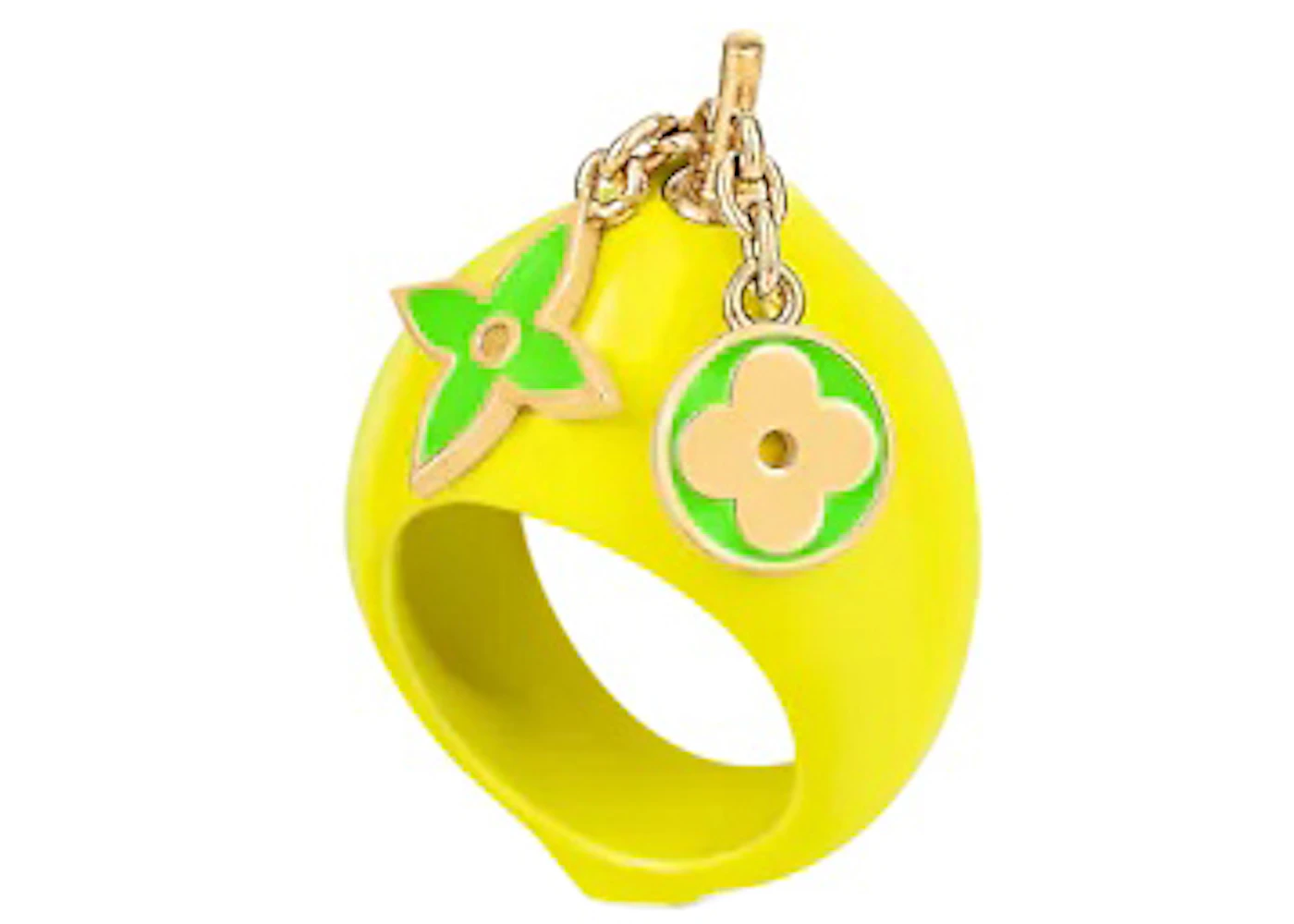 Louis Vuitton LV Fruits Lemon Ring Medium Yellow/Green in Enamel