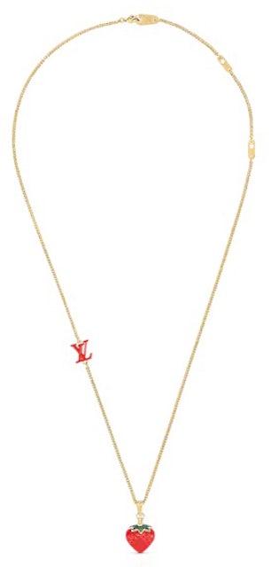 Louis Vuitton Multicolor Fraise Strawberry Heart Necklace For Sale