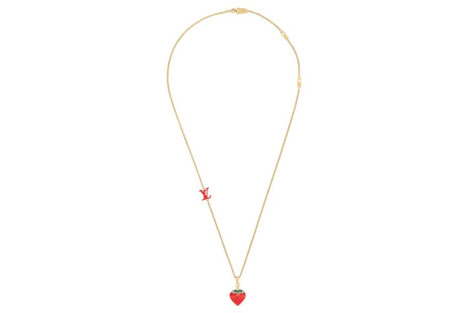 Louis Vuitton LV Fruits Strawberry Pendant Gold/Red in Gold Metal - GB