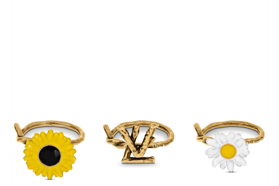Dollar ze Dubbelzinnig Louis Vuitton LV Gardening Set of Three Rings Gold in Enamel with Gold-tone  - US