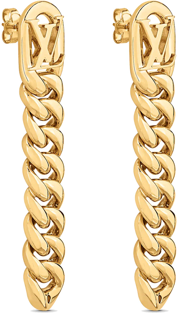 LOUIS VUITTON Metal LV Get Dressed Earrings Gold 1230099