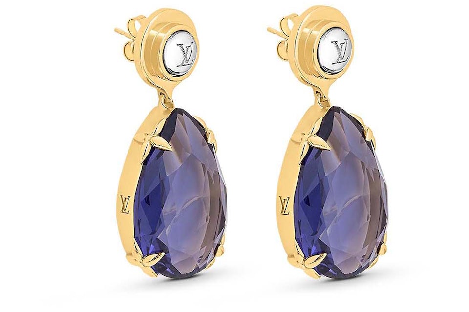 Louis Vuitton LV Heirloom Earrings Purple in Brass/Glass Crystal with  Gold-tone - US