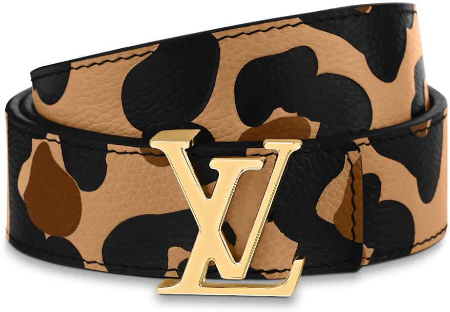 Bred vifte Snavset Gætte Louis Vuitton LV Iconic 30MM Reversible Belt Wild at Heart Black in Leather  with Gold-tone