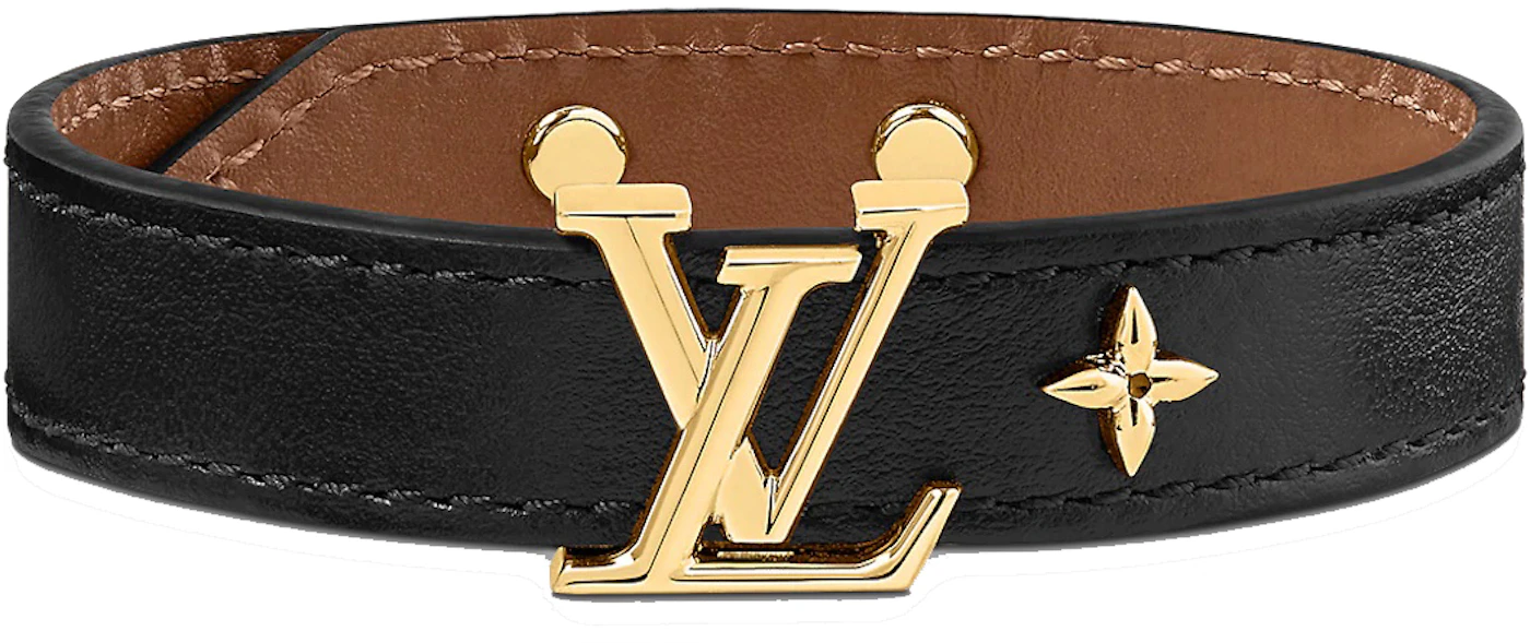 Louis Vuitton Champs Elysées Bracelet Black Leather. Size NA