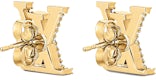 LOUIS VUITTON Metal Crystal LV Iconic Earrings Gold 1254651