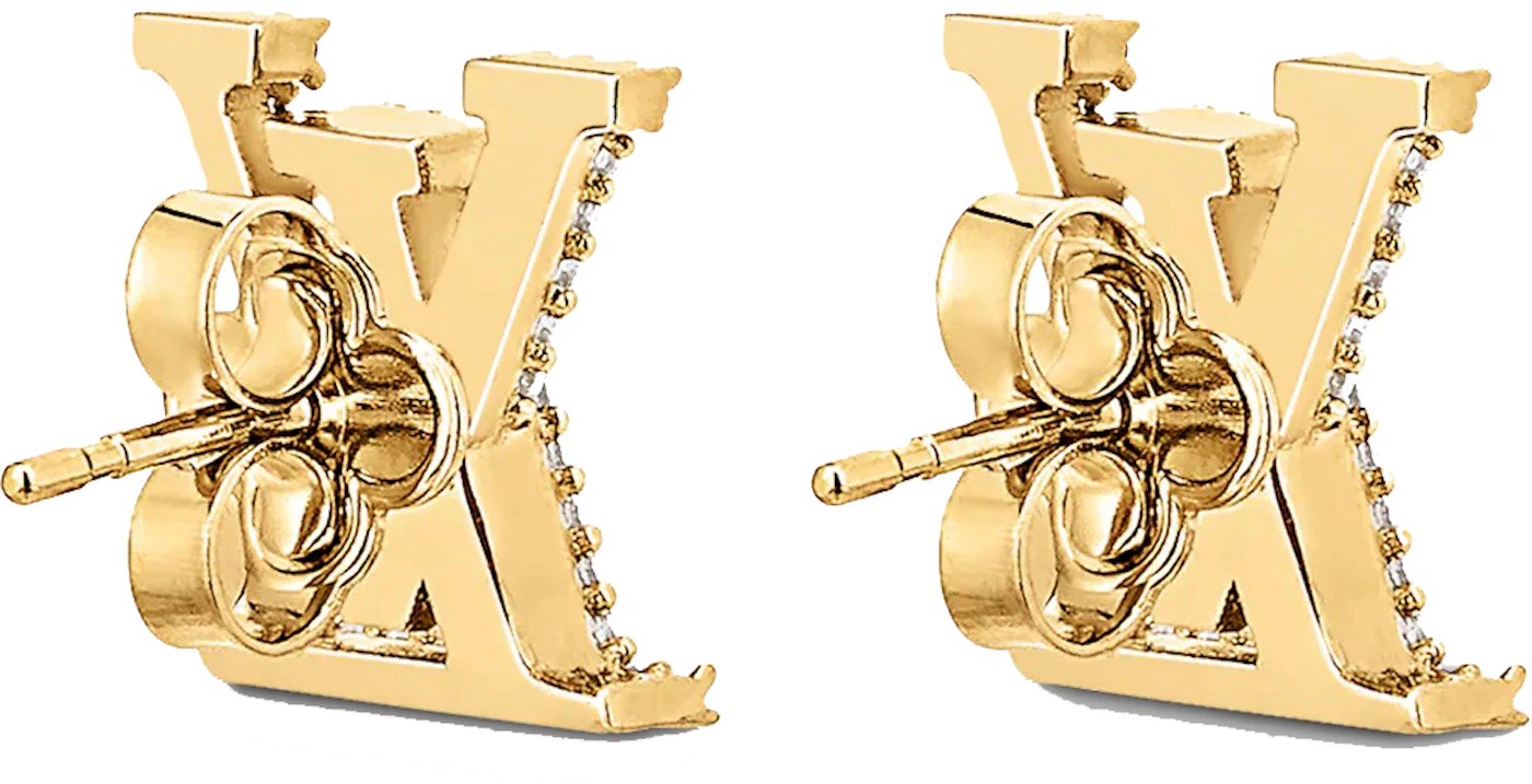 Louis Vuitton LV Iconic Earrings Gold/Rhinestone in Gold Metal - US
