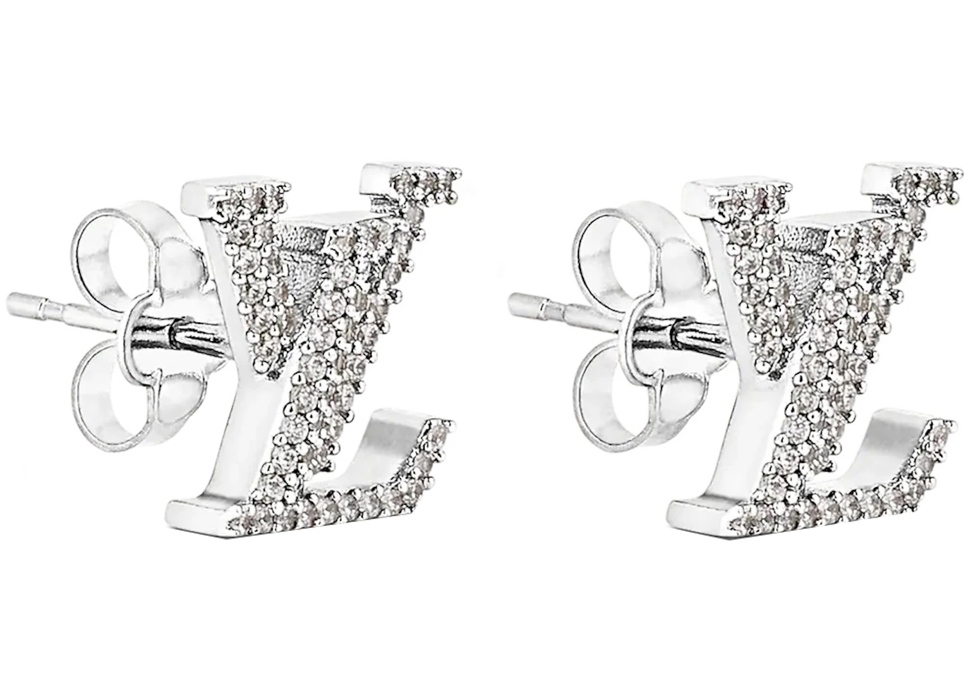 lv silver earrings