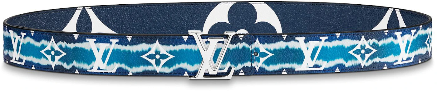 Louis Vuitton LV Iconic Reversible Belt 30MM Blue in Canvas with