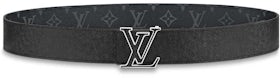 Louis Vuitton Belt LV Initiales Reversible 1.5 Width Monogram Noir Black/Brown  in Coated Canvas/Calfskin with Silver-tone - US