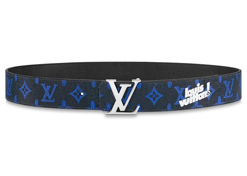 blue and black lv belt