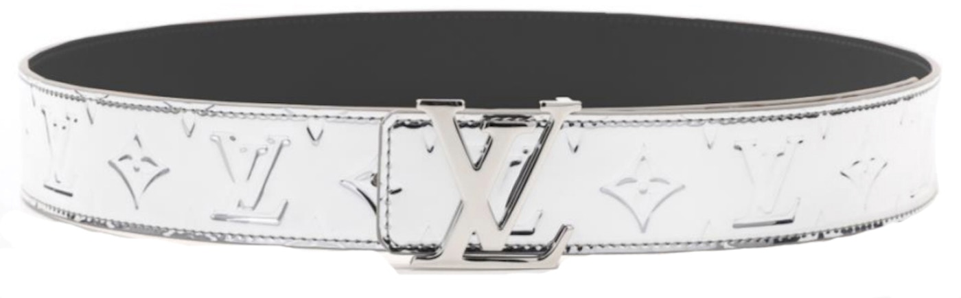 Louis LV Initiales 40MM Monogram Mirror in Patent Leather Silver-tone