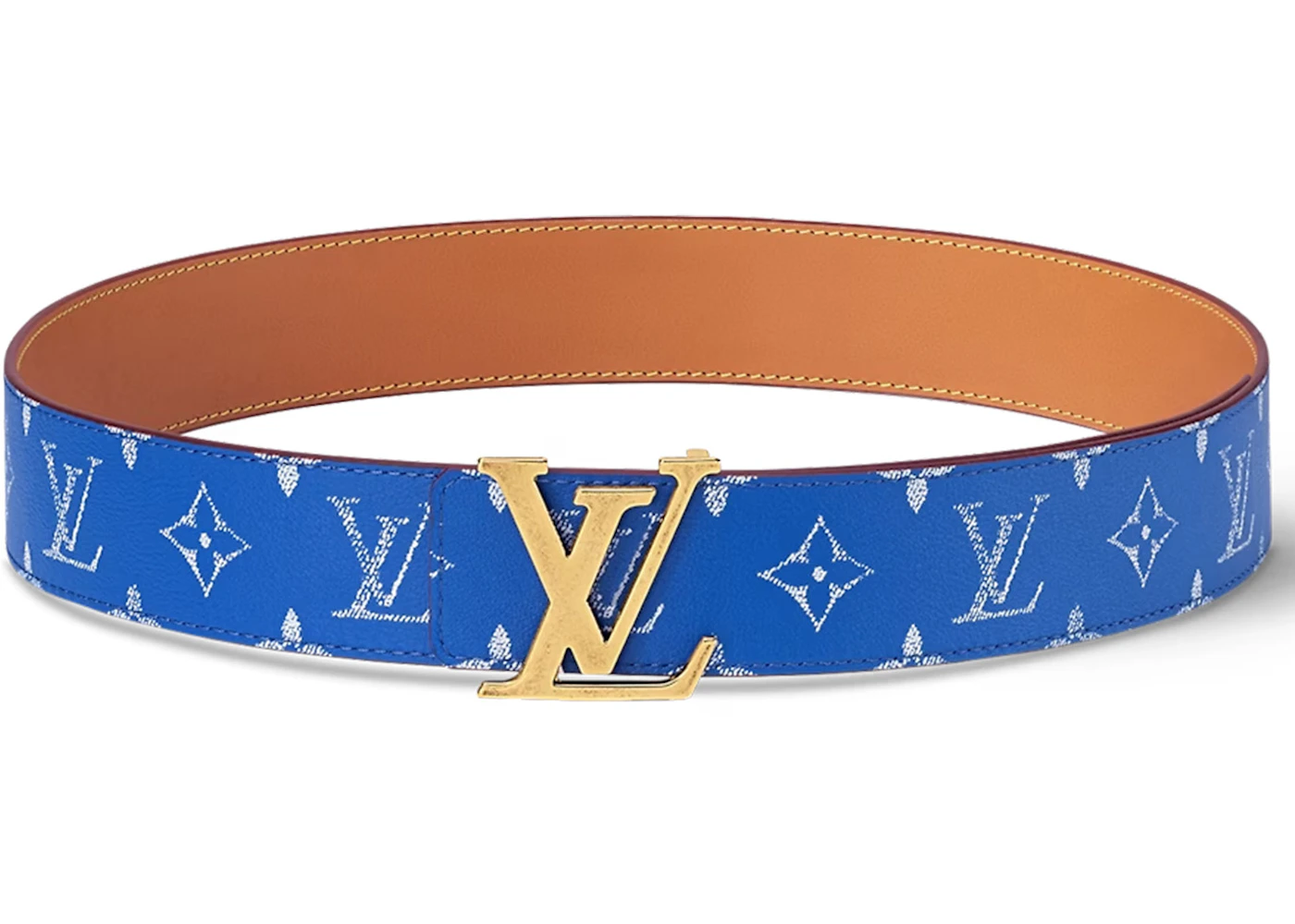 Louis Vuitton LV Initiales 40mm Reversible Belt Blue in Taurillon