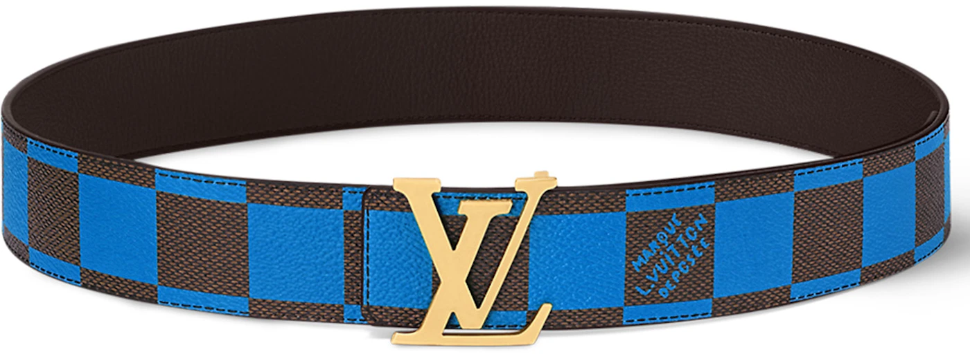 Louis Vuitton LV Initiales 40mm Reversible Belt Damier Pop Blue in ...