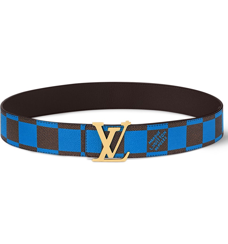 Louis Vuitton LV Initiales 40mm Reversible Belt Damier Pop Blue in