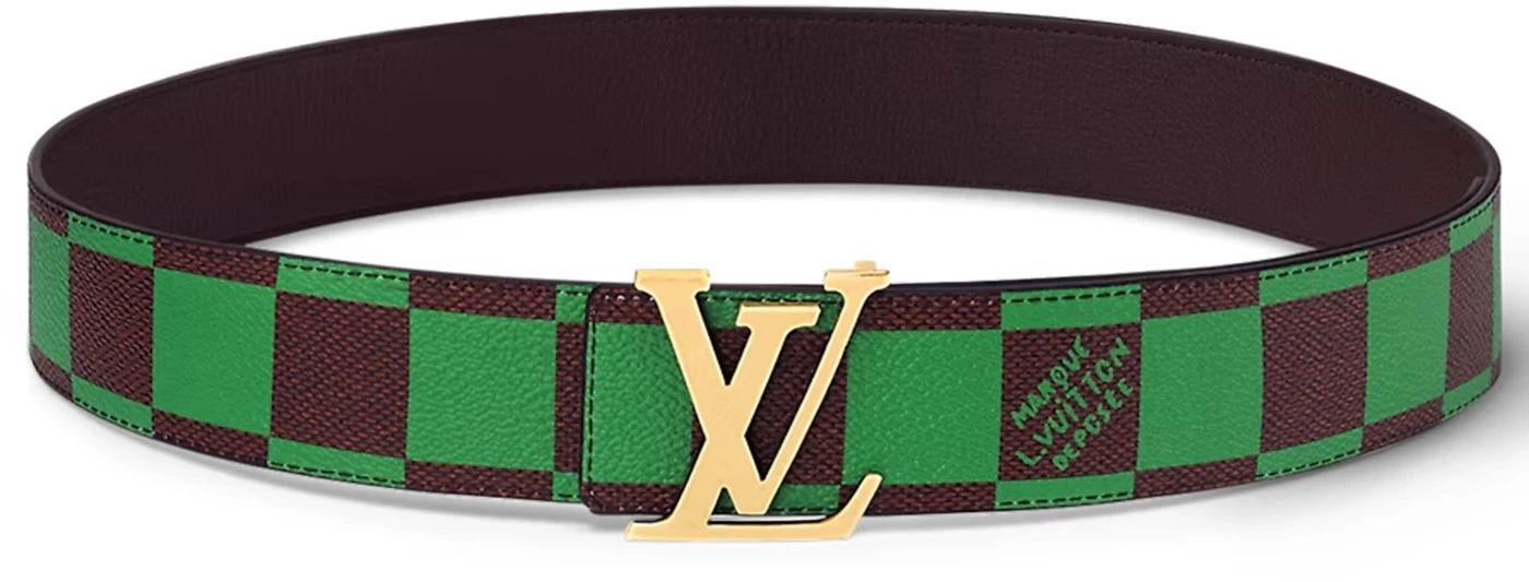 Louis Vuitton LV Initiales 40mm Reversible Belt Damier Pop Green in ...