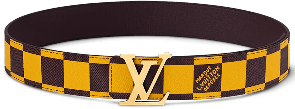 Louis Vuitton LV Initiales 40mm Reversible Belt Damier Pop Jaune Mat in ...
