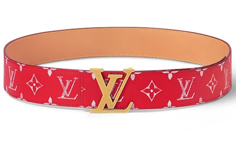 Louis Vuitton LV Initiales 40mm Reversible Belt Red in Taurillon