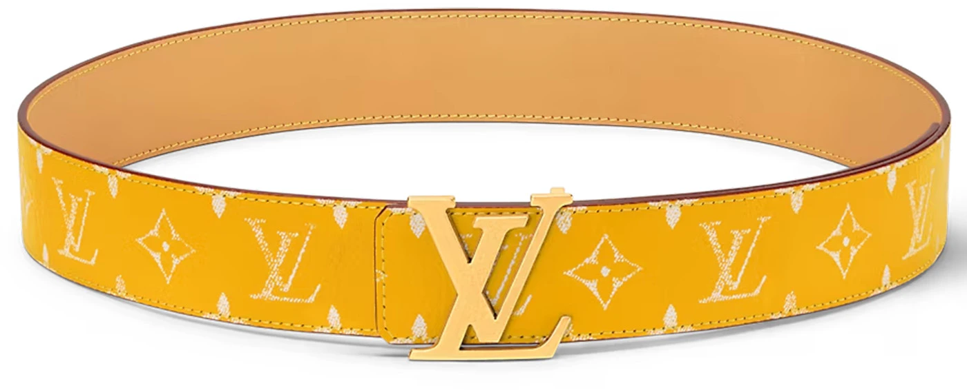 Louis Vuitton LV Initiales 40mm Reversible Belt Yellow in Taurillon ...