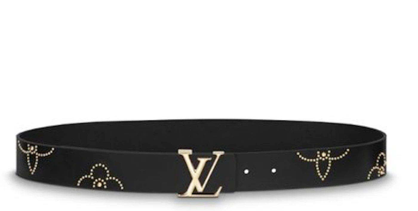 LV Belt black buckle Black flower belt