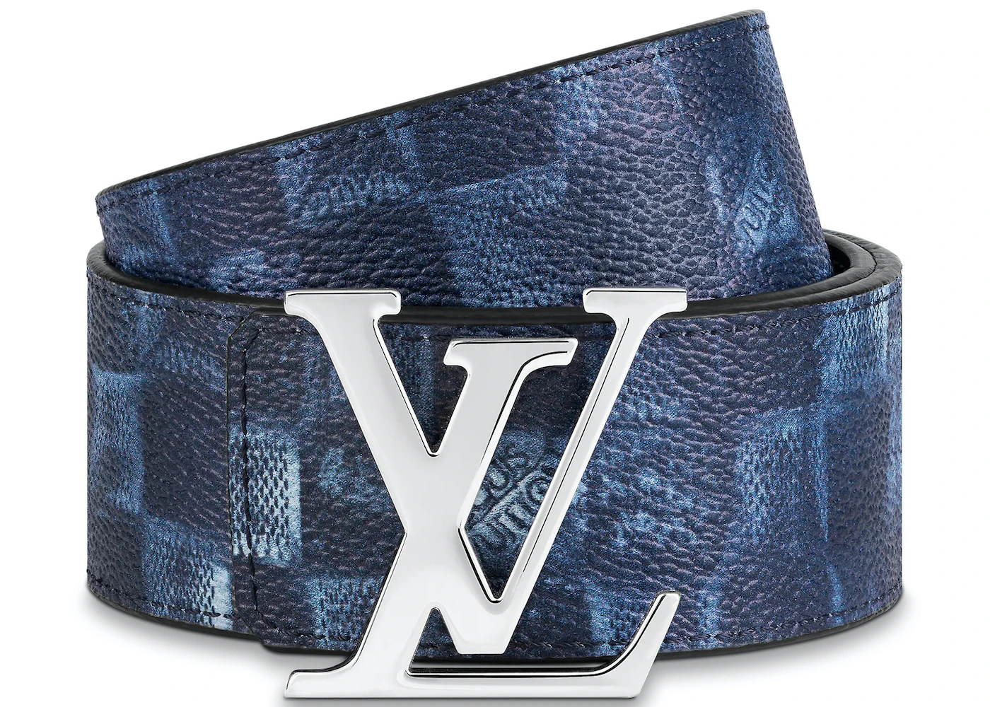 Louis Vuitton LV Initiales Reversible Belt 40MM Damier Salt Navy in ...