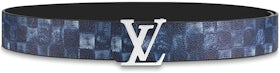 Louis Vuitton LV Damier Azur Canvas Belt - dark blue/off-white at 1stDibs