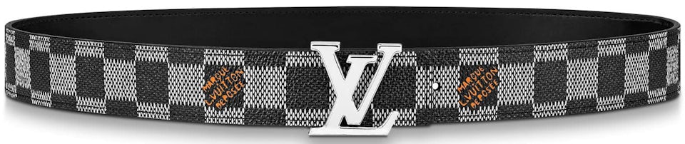 Louis Vuitton LV Initiales Reversible Belt Damier 30MM Black/White in  Canvas/Epi Leather with SIlver-tone - US