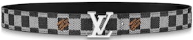 LOUIS VUITTON M9609 DamierAzur LV Ceinture Initial Pin buckle belt White