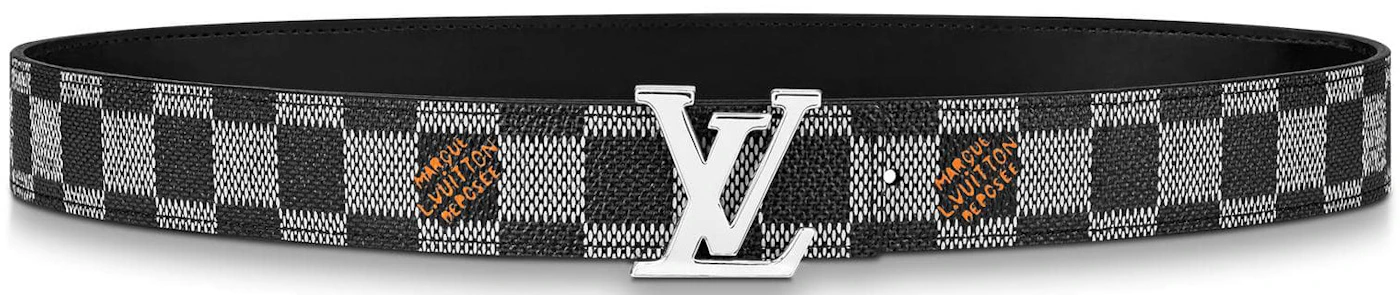 Louis Vuitton LV Initiales Reversible Belt Damier 30MM Black/White in  Canvas/Epi Leather with SIlver-tone - GB