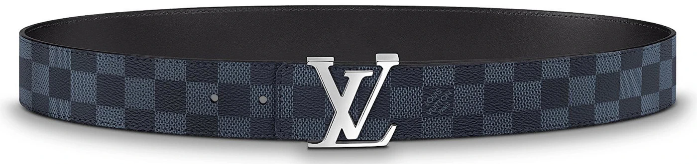 Louis Vuitton LV Initiales Reversible Belt Monogram Cobalt Taiga 40MM Blue  in Taiga Leather/Canvas with Silver-tone - US