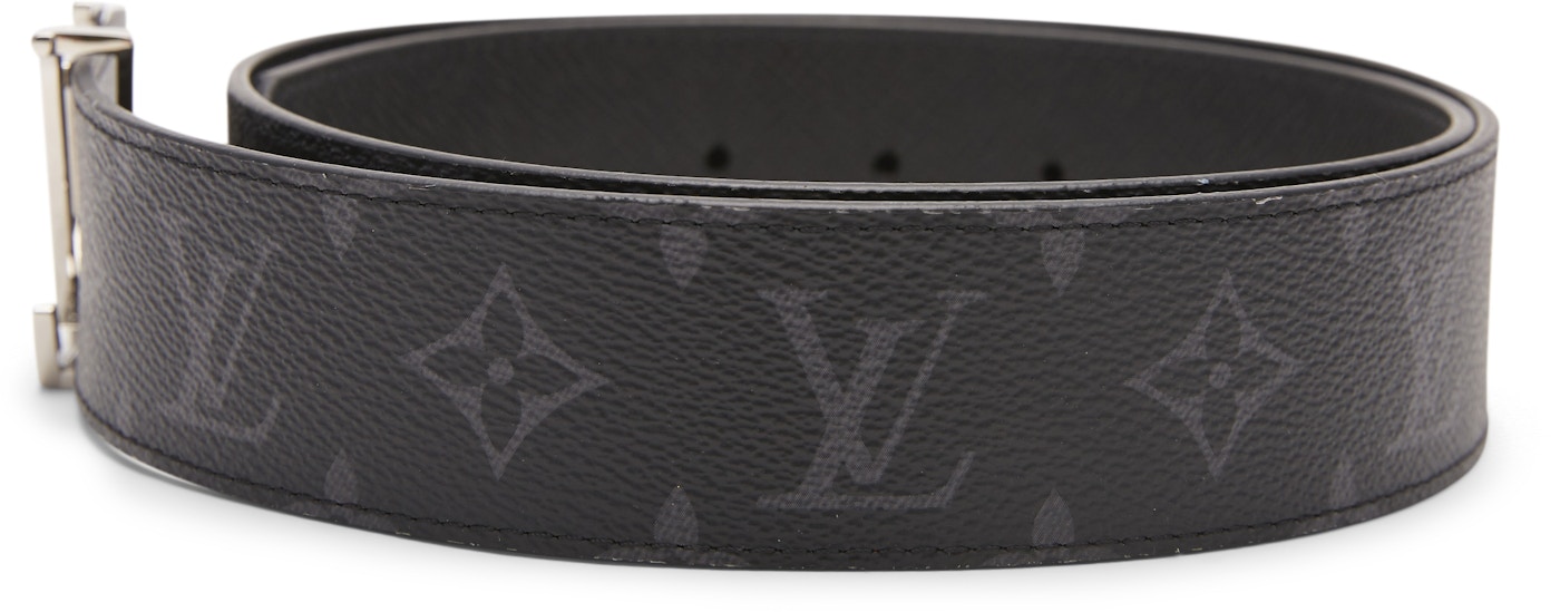 Louis Vuitton LV Initiales Reversible Belt Monogram Eclipse Taiga 40MM  White for Men