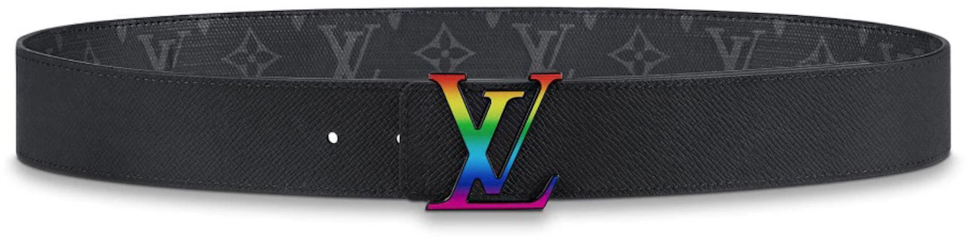 Louis Vuitton LV Initiales Reversible Belt Monogram Eclipse Taiga 40MM  Rainbow in Canvas/Taiga Leather with Matte Black - US