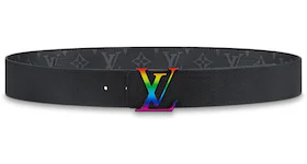 Louis Vuitton LV Initiales Reversible Belt Monogram Eclipse Taiga 40MM Rainbow