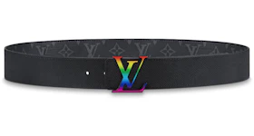 Louis Vuitton LV Initiales Reversible Belt Monogram Eclipse Taiga 40MM Rainbow
