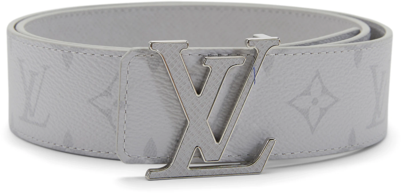 Louis Vuitton LV Initiales Reversible Belt Monogram Eclipse Taiga 40MM  White in Taiga Leather/Canvas with Silver-tone - GB