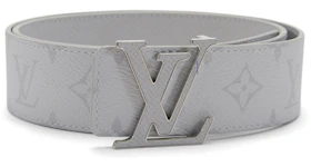 Louis Vuitton LV Initiales Reversible Belt Monogram Eclipse Taiga 40MM White