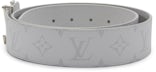 Louis Vuitton LV Initiales Reversible Belt Monogram Eclipse Taiga 40MM Black  in Taiga Leather/Canvas with Silver-tone - US