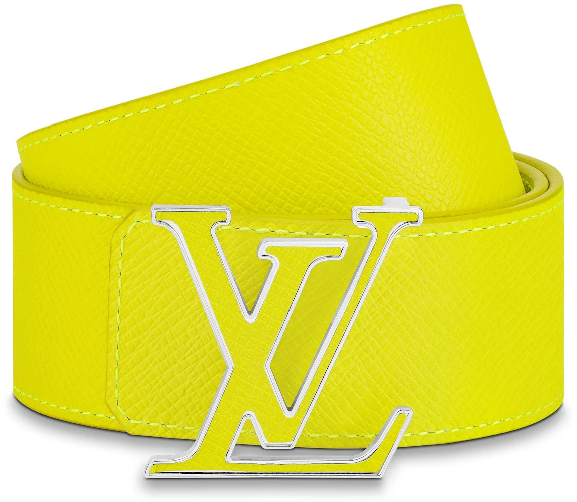 Louis Vuitton LV Initiales Reversible Belt Monogram Eclipse Taiga 40MM  Yellow in Taiga Leather/Canvas with Silver-tone - KR