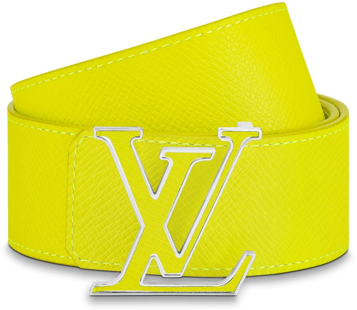 Louis Vuitton LV Initiales Reversible Monogram Eclipse Taiga 40MM Yellow in Taiga Leather/Canvas with Silver-tone