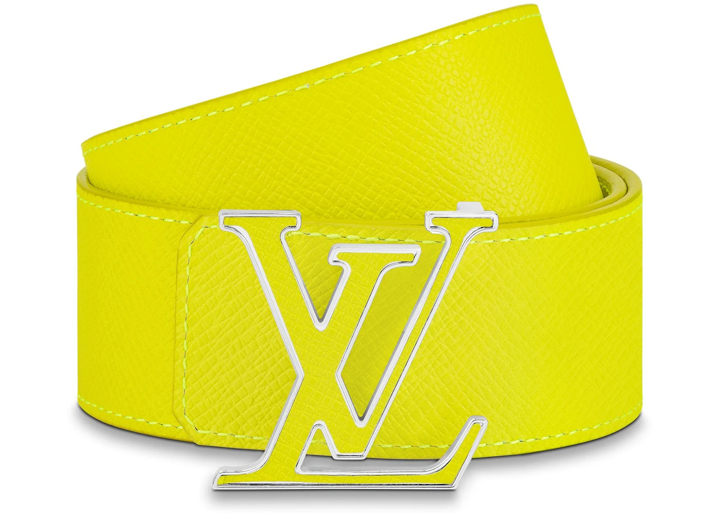 Louis Vuitton LV Initiales Reversible Belt Monogram Eclipse Taiga 40MM  Yellow in Taiga Leather/Canvas with Silver-tone - US
