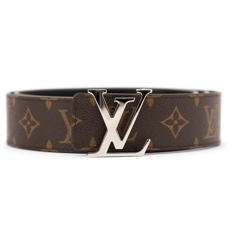 Louis Vuitton LV Initiales Silver Buckle Belt Monogram 40mm Brown