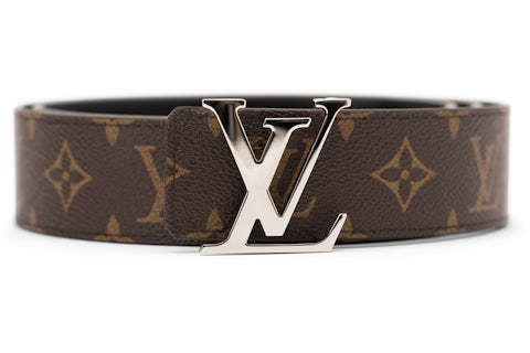Louis Vuitton LV Initiales Silver Buckle Belt Monogram 40mm Brown