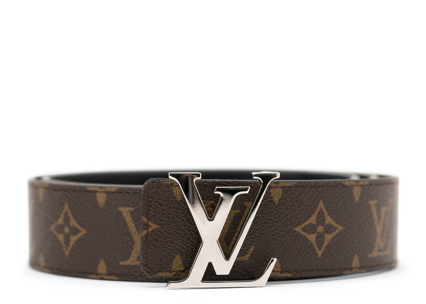 Louis Vuitton LV Initiales Buckle Monogram 40mm Brown/Black in Leather with Silver-tone