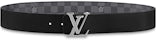 Louis Vuitton LV Initiales Silver Buckle Reversible Belt Damier Graphite  40mm Black Lining in Canvas with Silver-tone - GB