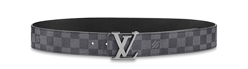 Black checkered shop lv belt