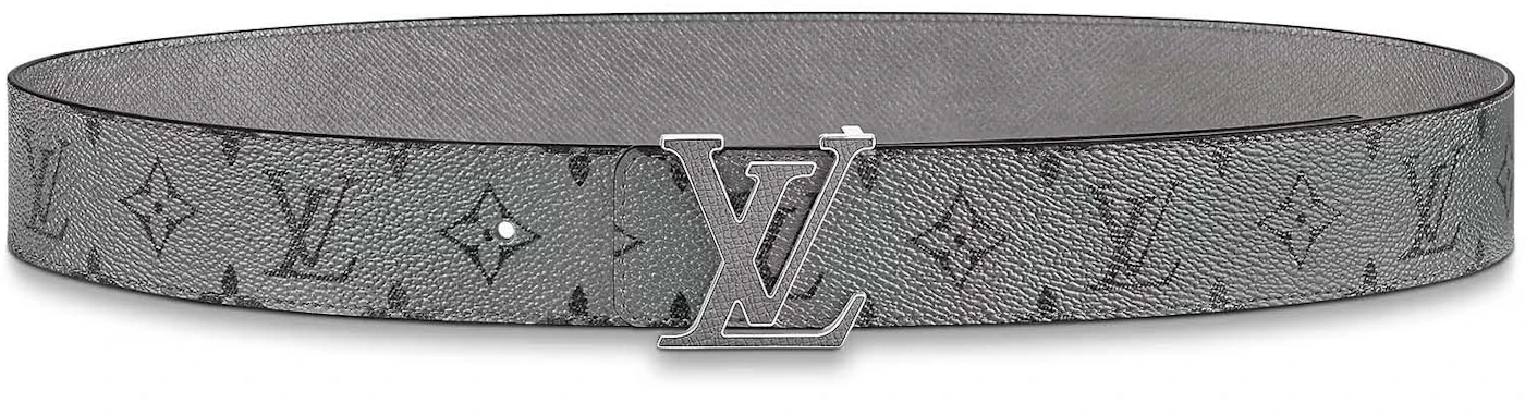 Louis Vuitton LV Initials 40MM Reversible Belt Gunmetal Grey in Monogram  Coated Canvas/Taiga Cowhide Leather with Silver/Gunmetal Grey-tone - US