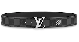 Louis Vuitton LV Initials 40mm Reversible Belt Damier Graphite Black